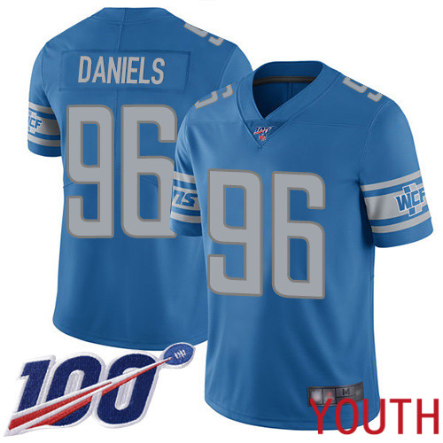 Detroit Lions Limited Blue Youth Mike Daniels Home Jersey NFL Football 96 100th Season Vapor Untouchable